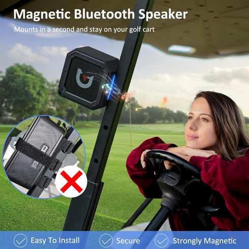 Golf Cart Bluetooth Speaker, Magnetic Portable Wireless Speaker with Loud Stereo Sound, 20 Hours Play