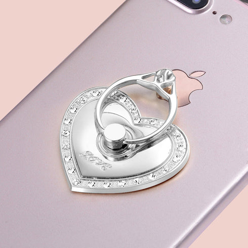 Phone Stand, Luxury Updated Re-Usable Metal Stainless Phone & Tablet Anti Drop Ring Holder with Diamonds for iPhone,