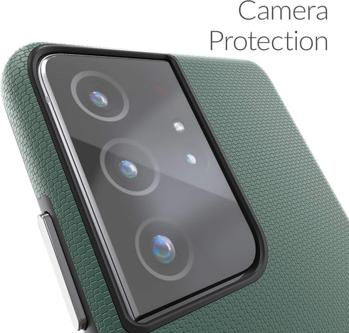 Crave Dual Guard Case for Galaxy S21 Ultra, Shockproof Protection Dual Layer - 6.8 inch Forest Green