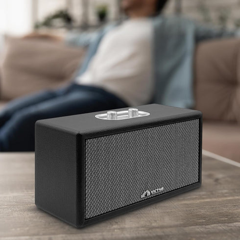 VICTOR VAS-3003 Portable Bluetooth Speaker, Rechargeable Battery, TWS Pairing, Microphone Input for Karaoke