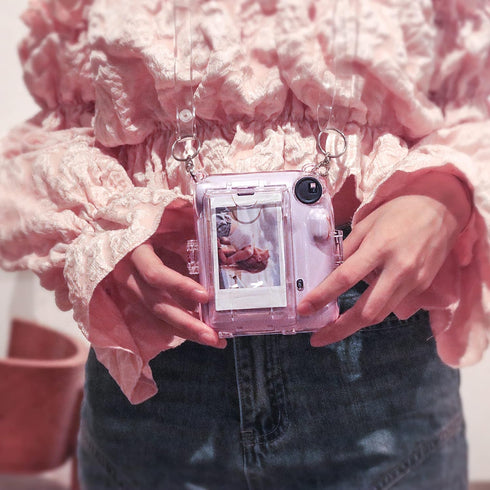 Instant Mini 12 Clear Case for Fujifilm Instax Mini 12 Camera, Protective Case with Upgraded Back Pocket
