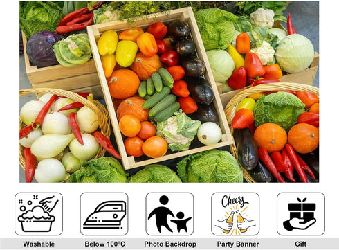 KeyWork 10x7ft Commercial Restaurant Food Photography Backdrop,Professional Cafe Interior Scene,Fresh Produce Display