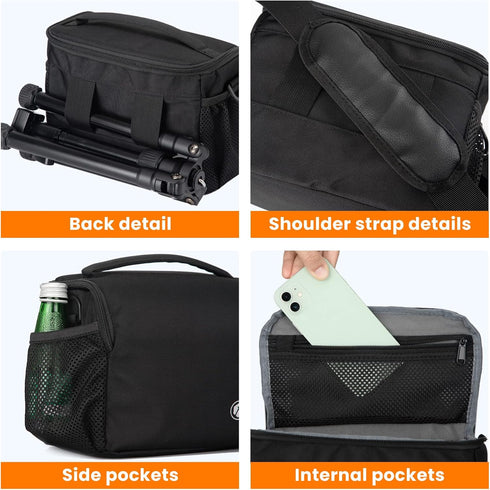 4L TARION Compact Camera Messenger Bag - Small DSLR Crossbody Sling Case with Tripod Straps Waterproof Raincover