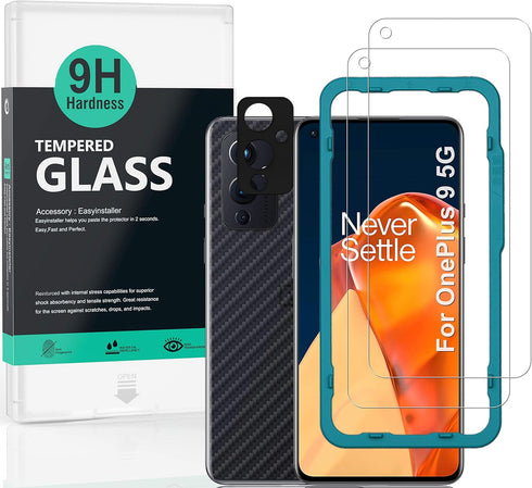 Ibywind Screen Protector for OnePlus 9 5G, with 2Pcs Tempered Glass, Camera Lens Protector, Easy to Install
