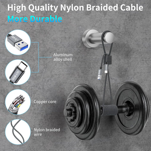 ULT-WIIQ USB A to USB C Cable, High Speed 10Gbps Data Transfer, Fast Charging QC 3.0 AFC Braided Charger Cable for