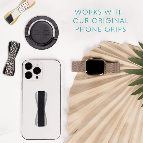 LOVEHANDLE Cell Phone Holder and Grip, 360 Mount and Grip, Combo Pack (Black Grip and Mount)