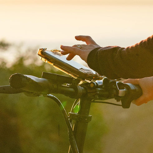 Delta Cycle Bicycle Phone Mount - Lockable Handlebar Holder Fits Any Phone Up to 3.5" x 7.8"