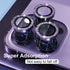 Bling Camera Lens Protector for iPhone 14 Pro/Pro Max - 9H Tempered Glass, Metal Ring, Purple Glitter, 3+1 Accessories.