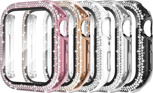 Simpeak 5-Pack Bling Screen Protector Case for Apple Watch, Compatible with Series 10, 9, 8, 7, 6, 5, 4, 3, 2, 1