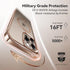 CASEKOO Desert Titanium Case - Rose Gold for iPhone 16 Pro Max, 360° Spin Magnetic Stand, 16FT Military Protection