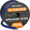 InstallGear 12 Gauge Speaker Wire AWG (100ft - Blue/Black) for Car Speakers, Home Theater, Outdoor Use