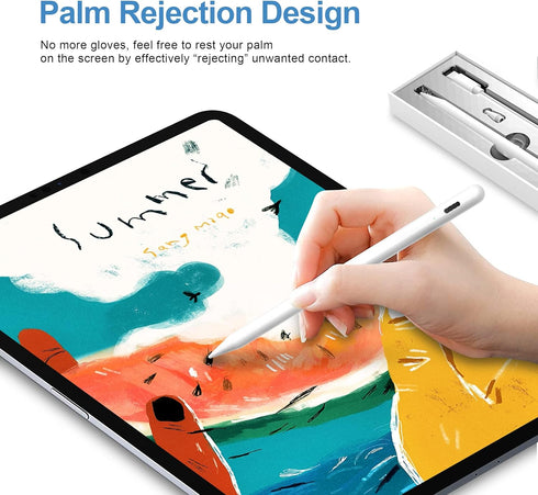 Stylus Pencil for iPad 10th Generation - Palm Rejection, Compatible with 2018-2024 iPad 9th-6th Gen, Pro 11&12.9, Air,