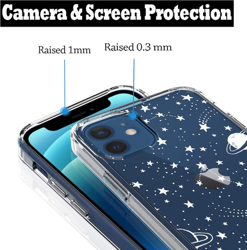 RANZ Compatible with iPhone 12 Mini 5G Case, Anti-Scratch Shockproof Clear Hard PC+ TPU Bumper Cover