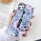 Compatible with iPhone 11 Pro Max Case, Finger Grip, 3D Embossed Pink Flowers Gray Shell Design, Rugged Shockproof Case