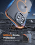 Tigowos iPhone 15 Pro Max Case, Matte Skin Feeling Back Cover, 10FT Drop Resistant, Bumper Orange