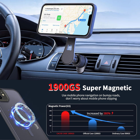 CACOE Magnetic Case for iPhone 13 & iPhone 14 6.1 inch-Compatible with MagSafe & Magnetic Car Phone Mount,TPU Thin Phone Cases Cover Protective Shockproof Anti-Fingerprint(Dark Blue)