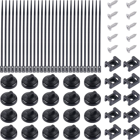 20 PCS Magnetic Zip Tie Mounts Base Neodymium Magnets & 60 Pcs