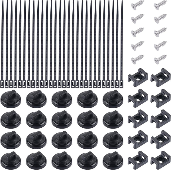 20 PCS Magnetic Zip Tie Mounts Base Neodymium Magnets & 60 Pcs