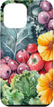 Kale Flower Watercolor Pattern Merch iPhone 15 Plus Kale Flower Watercolor Pattern Graphic Case