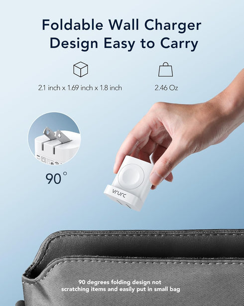 VRURC Apple Watch Charger, PD 20W Fast Charging Block, USB C Wall Charger Power Adapter with Dual Port, White