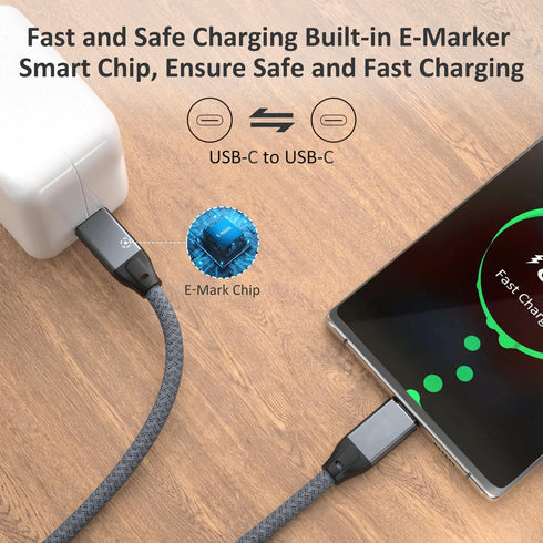 UseBean 100W USB C to USB C Cable 3.3FT (2 Pack) - 4K Video, 20Gbps Data, Fast Charging for iPhone 15, MacBook, Galaxy