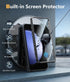 FNTCASE Galaxy S23 FE Case: Military Grade Shockproof TPU Cover with Kickstand & Screen Protector - Black Full