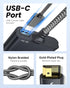 WARRKY HDMI Splitter 4K, 1x2 HDMI Display Duplicate/Mirror, USB-C Powered Splitter with Metal Shell and Braided Cable