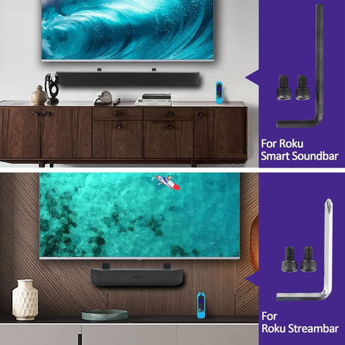 Wall Mount Bracket for Roku Streambar and Smart Soundbar, Sturdy Holder with Silicone Remote Cover