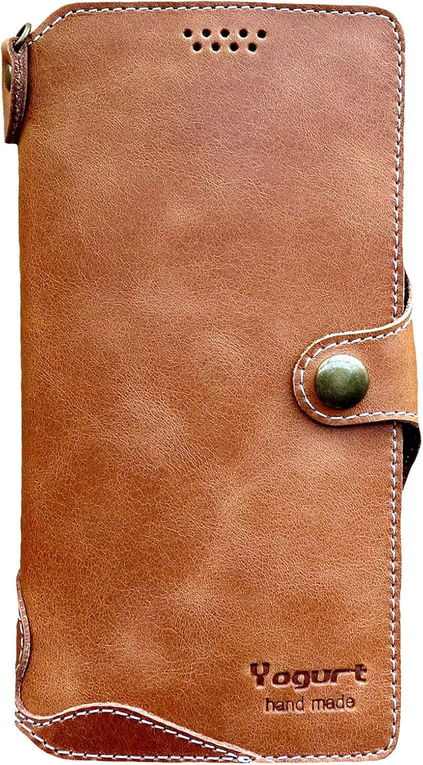 Yogurt Case for Google Pixel 8 Pro - 5G, Genuine Leather Wallet Cover