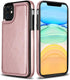 HianDier Wallet Case for iPhone 11 6.1-inch, Slim Protective Case with Credit Card Slot Holder, Rose Gold