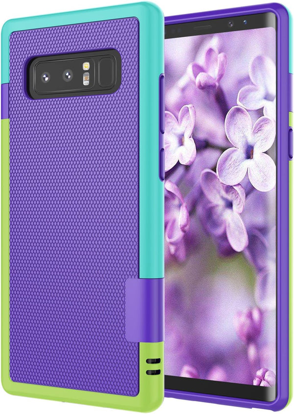 Jeylly Galaxy Note 8 Case - Slim Hybrid Impact Rugged Soft TPU & Hard PC Bumper, Shockproof Cover (Purple)