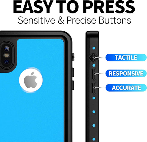 BEASTEK NRE Series Waterproof Case for iPhone Xs MAX, Shockproof IP68 Full Body Cover with Built-in Screen Protector