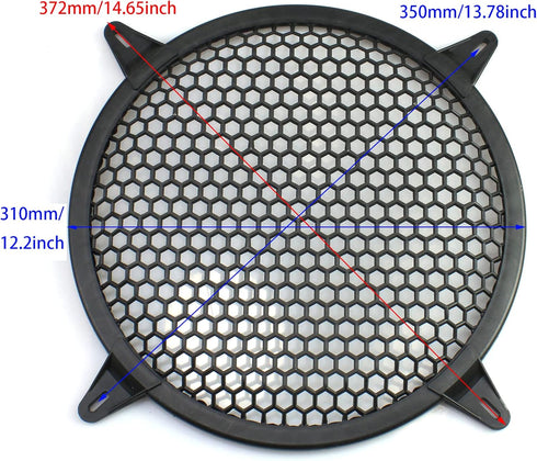 2 Pack 12 Inch Speaker Grills Subwoofer Grill Waffle Grill Guard Protector Covers with Mounting Screws ABS Mesh Round Subwoofer Speaker Cover