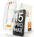 MANTO 2 Pack HD Clear Screen Protector for iPhone 15 Pro Max 6.7" - Shatterproof, Anti-Scratch, Easy Install, Case