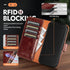 BoxCastle 17 17 6.3",Brown Compatible with iPhone Genuine Leather Case Wallet with Card Holder,Women Men Real Leather