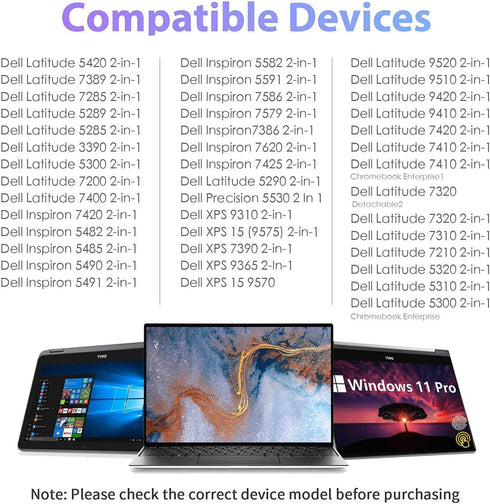 Stylus Pen for Dell 7420/5591/5490 2-in-1, Compatible with Dell Latitude 9520/9510/7420/7410, XPS 9310/7390