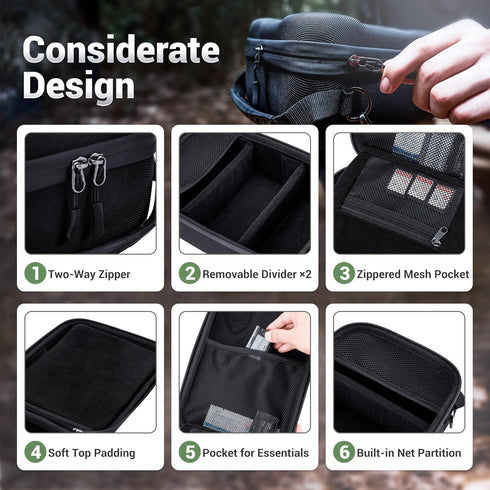 2 Hard Shell EVA Camera Case With Removable Dividers,Waterproof Camera & Lens Storage Carrying Bag for Canon Nikon Sony