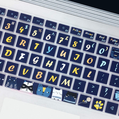Sanfulin Keyboard Cover Skin for Microsoft Surface Laptop 3 & Surface Book 3, Silicon Protector with Big Letters
