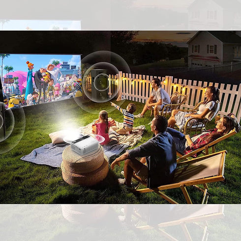 Mini Projector, 1080P Full HD Supported Portable Home Movie Theater Projector Compatible with TV Stick