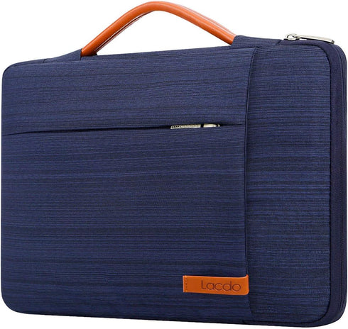 Lacdo 360° Protective 14 Inch Laptop Sleeve Case for HP Lenovo Dell ASUS Acer Chromebook 14, Blue