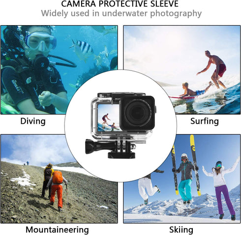 Waterproof Case for DJI OSMO Action Camera, Protective Shell with Anti Fog Inserts for Underwater Diving Photography