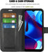 Moto G Pure Phone Case Wallet Black, Motorola Moto G Pure Leather Flip Case with Card Holder Kickstand Magnetic Closure Slim Phone Case Cover for Moto G Pure