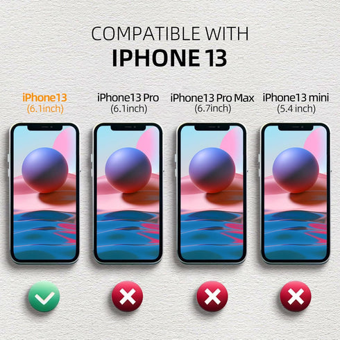 SPORTLINK for iPhone 13 Waterproof Case, Built-in Shockproof Dustproof Screen Protector, IP68 Underwater Full Body Sealed Dropproof Protective Cover for iPhone 13 6.1 Inch (Black)