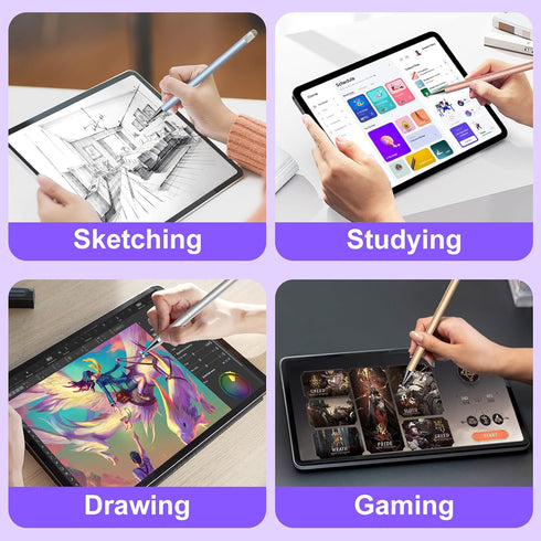 Stylus Pen for Touchscreen, 2in1 High Precision Sensitivity Stylus, Compatible with All Touch Screens (Silver/Blue/Gold)