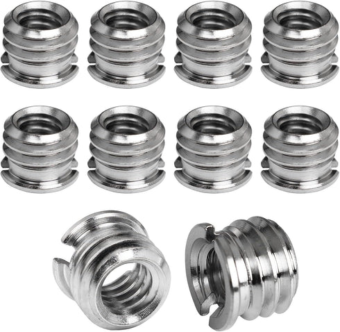 1/4"-20 Female to 3/8"-16 Male Tripod Thread Adapter, LUORNG 10PCS Standard Screw Adapter for DSLR Camera