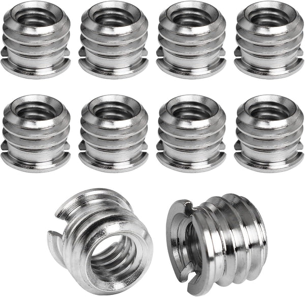 1/4"-20 Female to 3/8"-16 Male Tripod Thread Adapter, LUORNG 10PCS Standard Screw Adapter for DSLR Camera