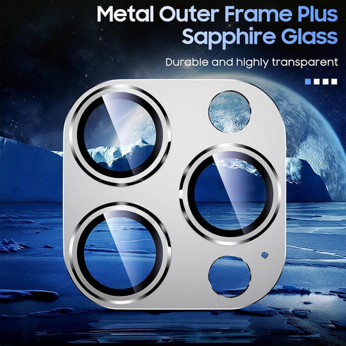 Uyiton for iPhone 13 Pro/Pro Max Camera Lens Protector - Strong Adsorption - Drop Protection - Metal Ring Tempered Glass