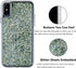 Compatible iPhone Xs Max Case, Women Glitter Shells Foil Sparkle Hard Back Cover with TPU Bumper (White/Gold)