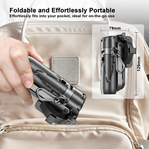 SULISAIS Mini Magnetic Phone Tripod with Remote Control, Portable Magnetic Selfie Stick Tripod for Photography