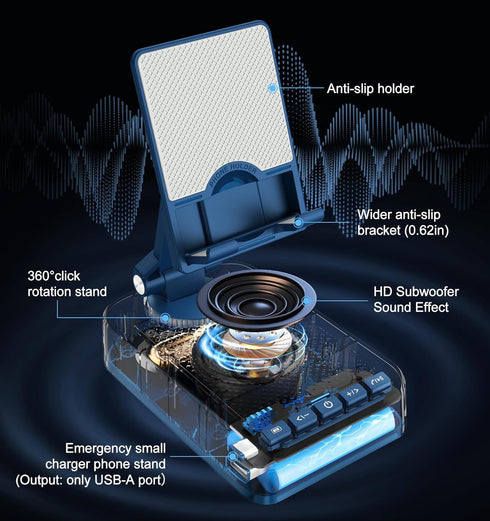 Joymate 360 Gifts for Men Women, Bluetooth Speaker Phone Stand with Charging Function Rotable Adjustable Cell Phone